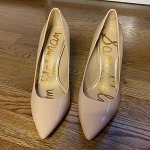 Sam Edelman patent leather nude pointy heels. Still in great condition.